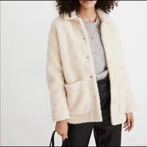 Madewell Sherpa Walton Shirt Jacket - Cream - XS